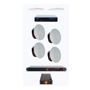 Biamp MRB-L-VT4-C Certified large room bundle with white cei